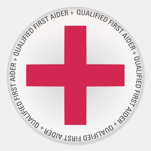 Sticker Rond Aides Médicales admissibles au premier aide (Devant)