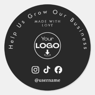 Sticker Rond Aidez-nous à développer votre entreprise | Abonnés