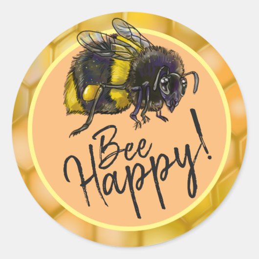 Sticker Rond Aie Du Bonheur ! Bumblebee (Devant)