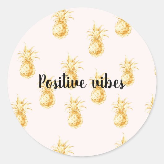 Sticker Rond Aigenilles tropicales Blush Gold (Devant)