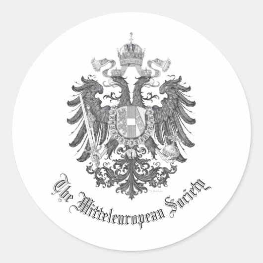 Sticker Rond Aigle à double tête de la société Mitteleuropean (Devant)