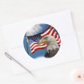 Sticker Rond aigle à tête blanche et drapeau (Enveloppe)
