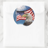 Sticker Rond aigle à tête blanche et drapeau (Sac)