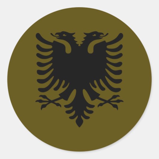 Sticker Rond Aigle albanais d'Olive (Devant)