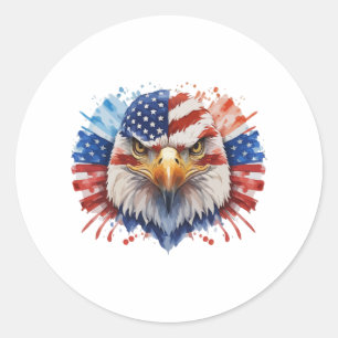 Sticker Rond Aigle américaine