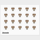 Sticker Rond Aigle aux fléchettes avec Dartboard (Feuille)