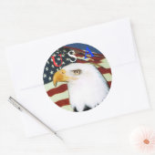 Sticker Rond Aigle avec drapeau, U, S, A scker (Enveloppe)