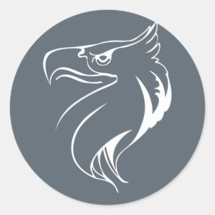Sticker Rond Aigle blanc