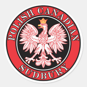 Sticker Rond Aigle canadienne polonaise de Sudbury