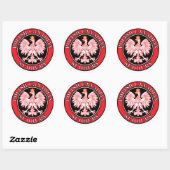 Sticker Rond Aigle canadienne polonaise de Sudbury (Feuille)