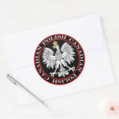 Sticker Rond Aigle canadienne polonaise ronde (Enveloppe)