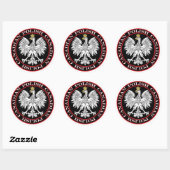 Sticker Rond Aigle canadienne polonaise ronde (Feuille)