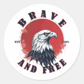 Sticker Rond Aigle courageux et libre (Devant)