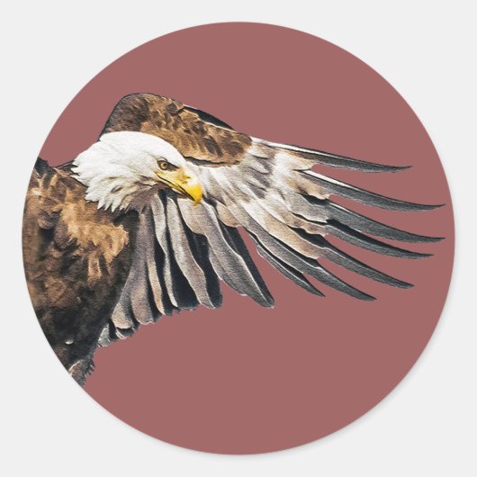 Sticker Rond Aigle de Bald sur l'aile (Devant)