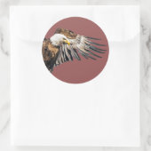 Sticker Rond Aigle de Bald sur l'aile (Sac)