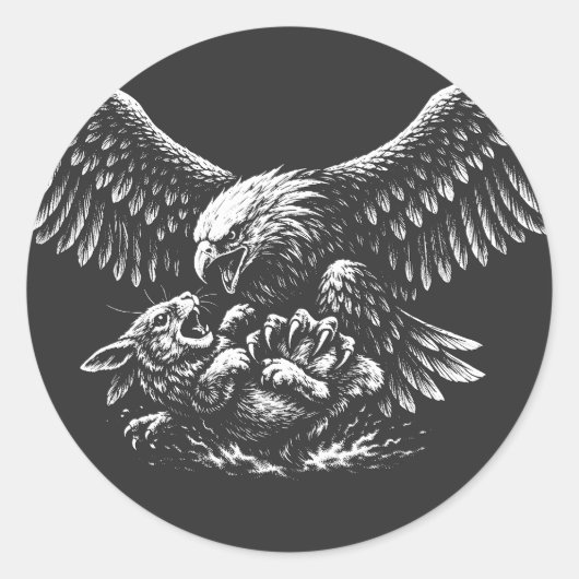 Sticker Rond Aigle de Cendres par BurnsInHell (Devant)