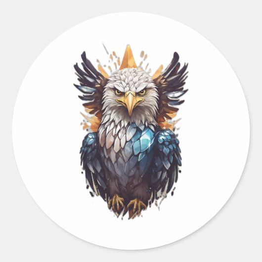 Sticker Rond Aigle de cristal (Devant)