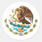 Sticker Rond Aigle du drapeau mexicain (Devant)