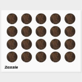 Sticker Rond Aigle en cuir foncé (Feuille)