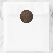 Sticker Rond Aigle en cuir foncé (Sac)
