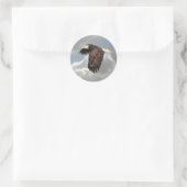 STICKER ROND AIGLE EN TRAIN (Sac)