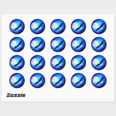 Sticker Rond Aigle en vol et Pleine lune (Feuille)