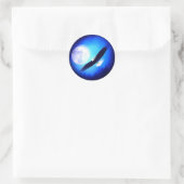 Sticker Rond Aigle en vol et Pleine lune (Sac)
