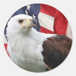 Sticker Rond Aigle et drapeau