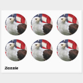 Sticker Rond Aigle et drapeau (Feuille)