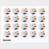 Sticker Rond Aigle et drapeau (Feuille)