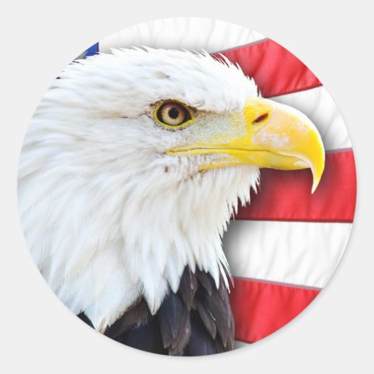 Sticker Rond Aigle et drapeau (Devant)