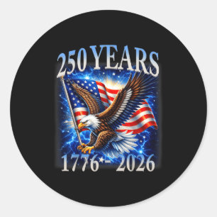 Sticker Rond Aigle et drapeau 250 ans 1776-2026 250e anniversai