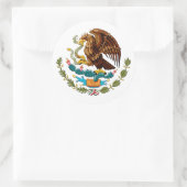 Sticker Rond Aigle et serpent Mexique Emblème pour les Mexicain (Sac)