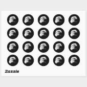 Sticker Rond Aigle noir et blanc (Feuille)