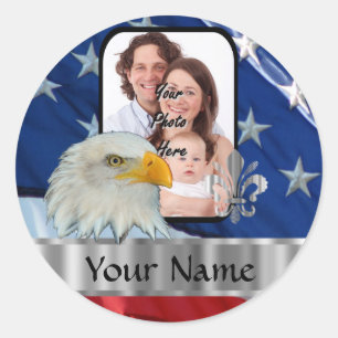 Sticker Rond Aigle patriotique