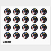 Sticker Rond Aigle patriotique (Feuille)