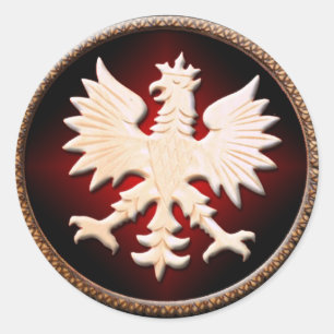 Sticker Rond Aigle polonais Vintage