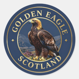 Sticker Rond 🦅 Aigle royal des Highlands écossais