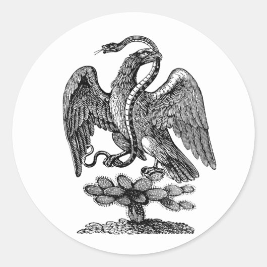 Sticker Rond Aigle serpent Cactus Americana Art patriotique (Devant)