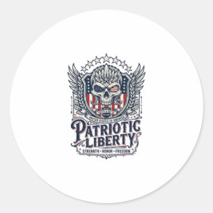Sticker Rond Aigle Tactique Patriotique Crâne Inspiré Militaire