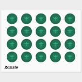 Sticker Rond Aigle tribal sarcelle (Feuille)