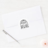 Sticker Rond Aigle tribale noire et blanche (Enveloppe)