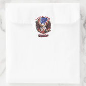 Sticker Rond Aigle une grillade (Sac)