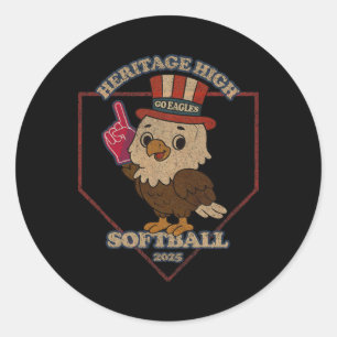 Sticker Rond Aigle Vintage avec doigt en mousse - Heritage Soft