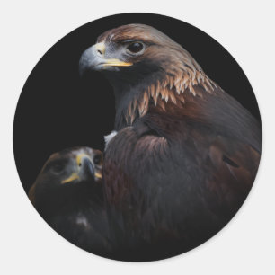 Sticker Rond Aigles d'or : Beautés à travers les bars