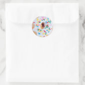 Sticker Rond Aiguille blanc de noix de Doughnut saupoudrées aut (Sac)