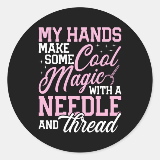 Sticker Rond Aiguille Et Fil Croisé Stitting Craft S (Devant)