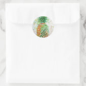 Sticker Rond Aiguille Fruit Nourriture Tropical Art Orange Lime (Sac)