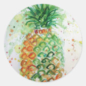Sticker Rond Aiguille Fruit Nourriture Tropical Art Orange Lime (Devant)
