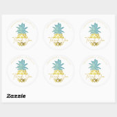 Sticker Rond Aiguille tropicale 16 Merci ID922 (Feuille)